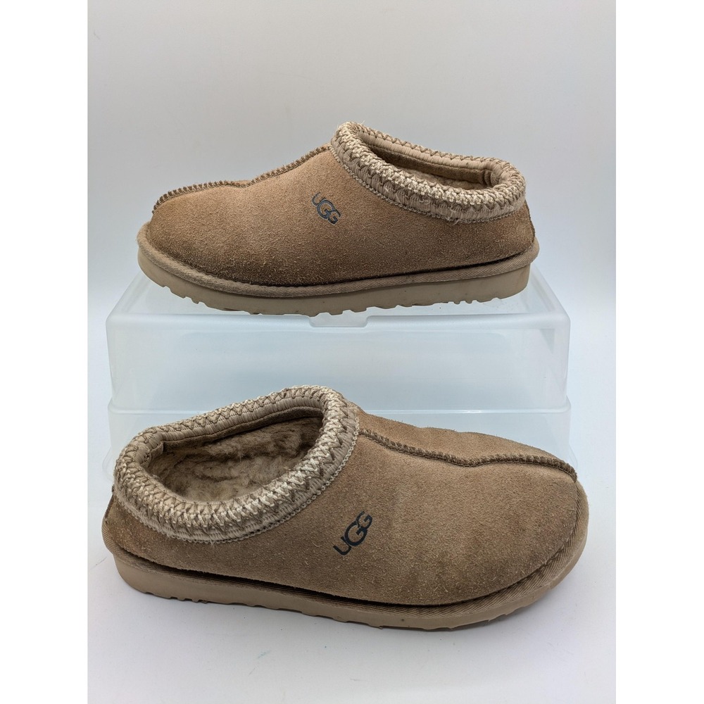 UGG Shoes Womens Size 7 Brown Suede Tasman Slippers Shearling Lined Cozy
